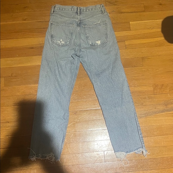 Agolde Light Blue Distressed Ankle Jeans - Picture 2 of 4